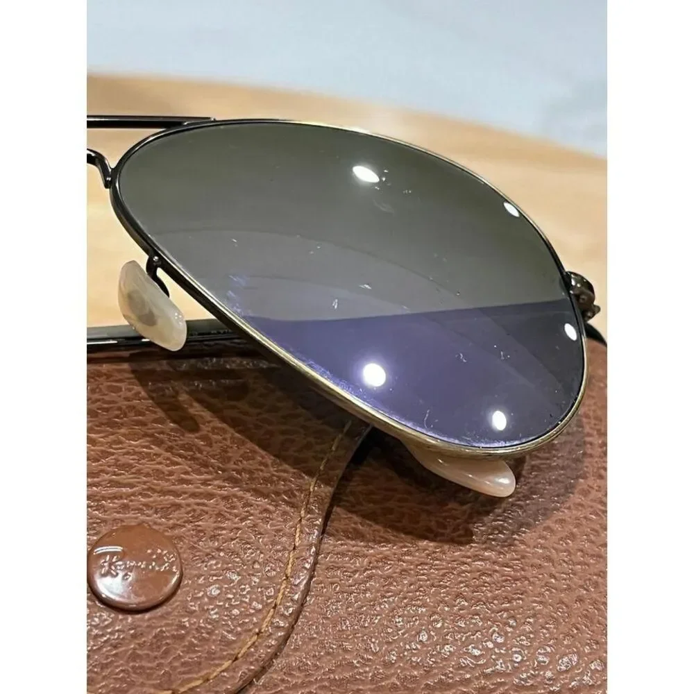 Ray ban large‎ rose gold metal aviator Sunglasses with case